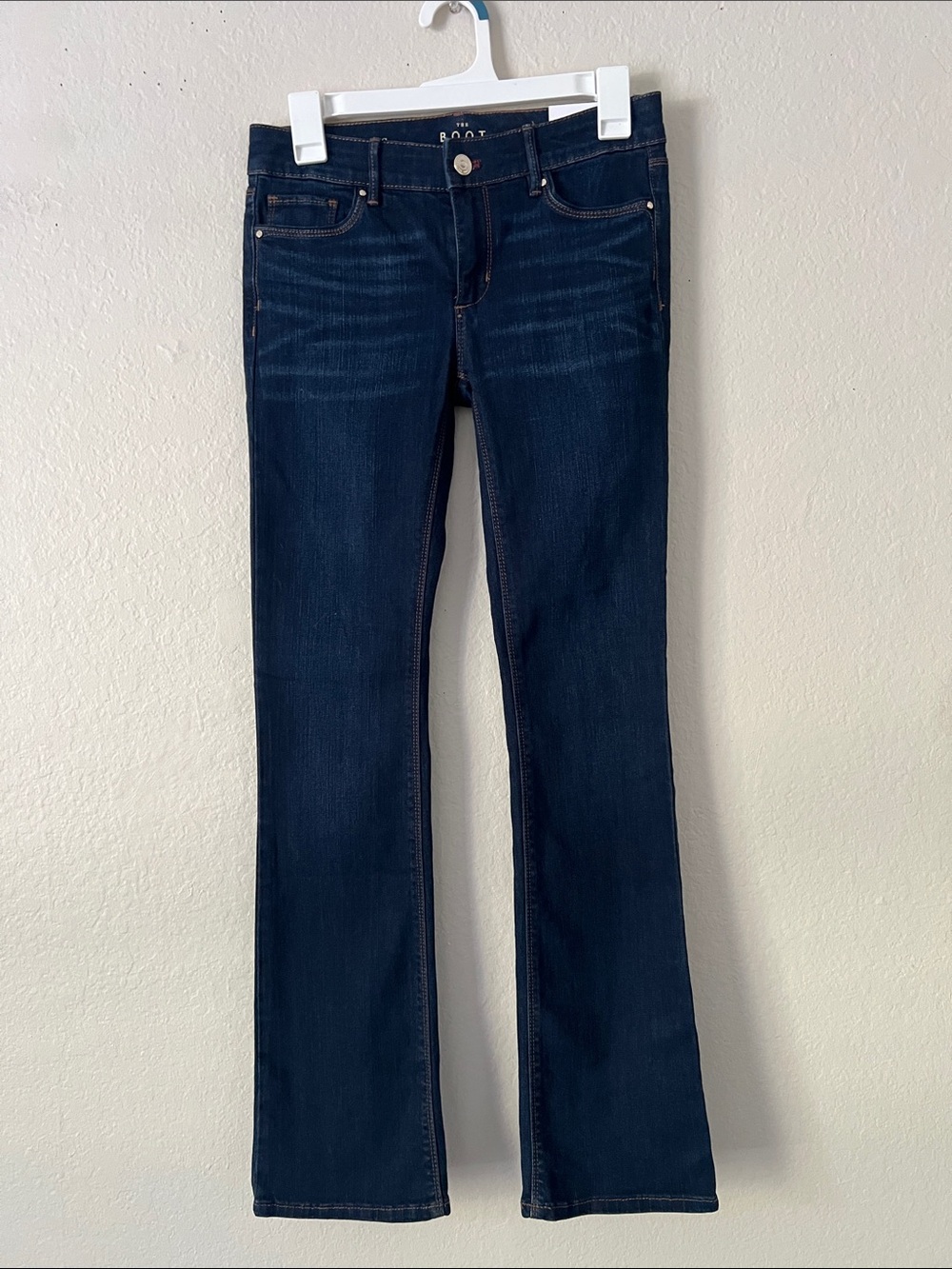 NWT WHBM The Boot Dark Denim Wash Pants Cotton Blend Size 00